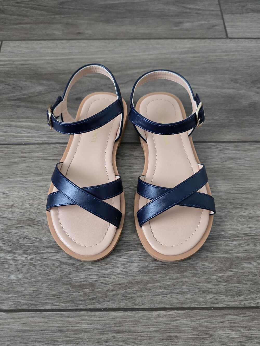 Girls Navy Dressy Sandals
